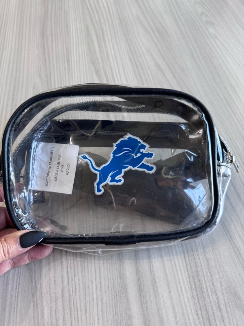 NEW! Clear PVC Detroit Lions Cosmetic Pouch/FANNY PACK